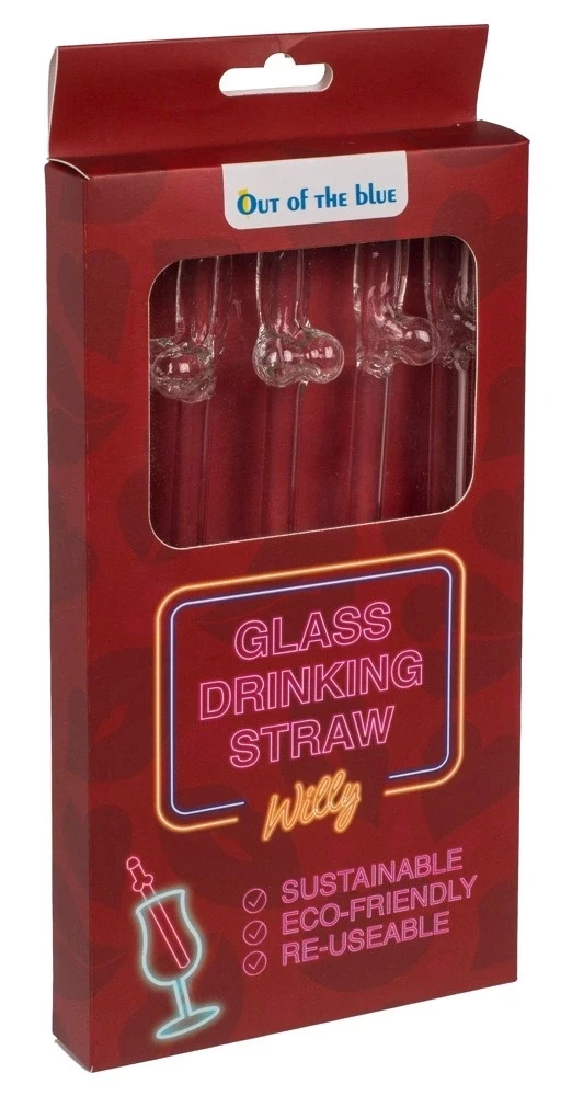 Orion Brand szklane słomki do drinków 21,5 cm, zestaw 4 szt.