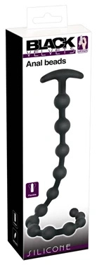 Black Velvets kulki analne silikonowe, 13 kul, 50 cm, czarne