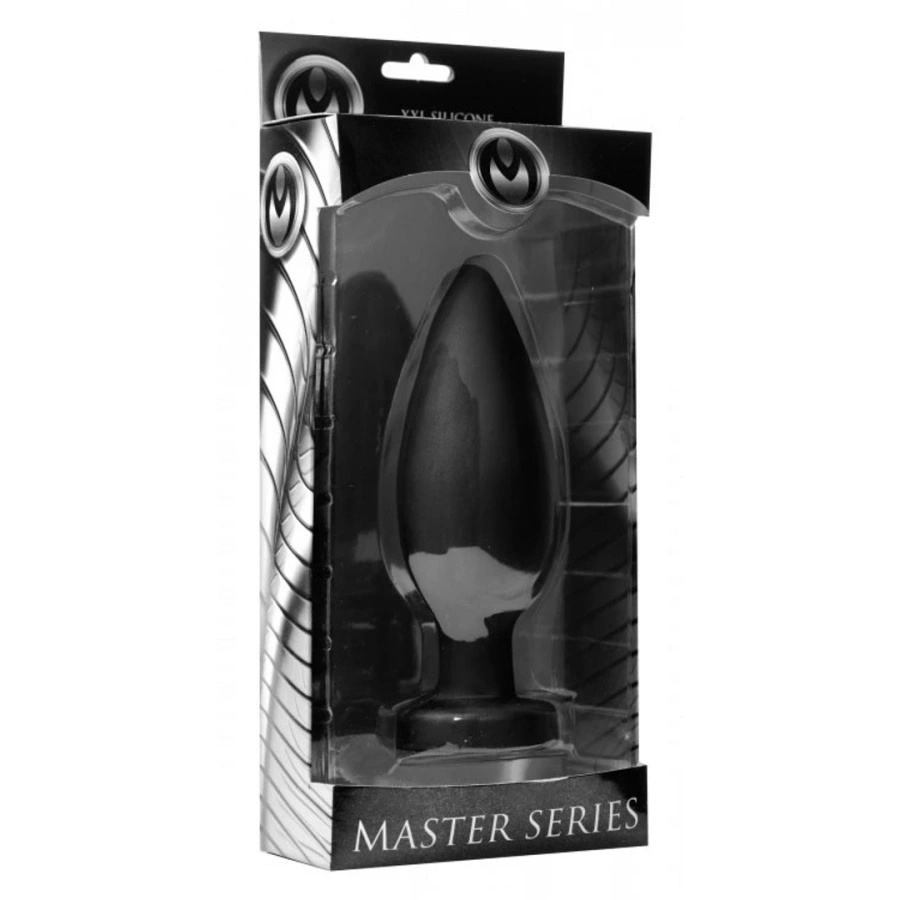 XR Brands Master Series korek analny XXL silikonowy z przyssawką, czarny
