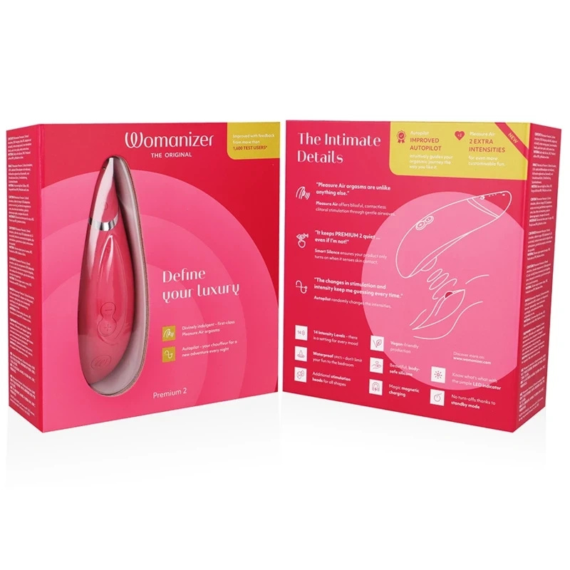 Womanizer Premium 2 malinowy – zaawansowany stymulator z technologią Smart Silence