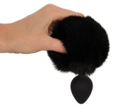 You2Toys Fluffy Tail Black M – korek analny z puszystym ogonem