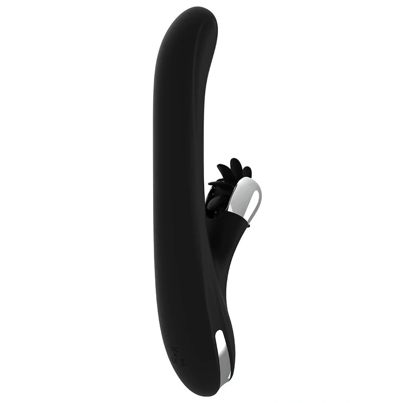 Black and Silver Storm Rotation Vibe – wibrator rotacyjny silikonowy, USB, 24 cm