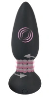 Black Velvets rotacyjny korek analny z pilotem 14 cm czarny, 7 trybów