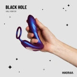 Hueman Black Hole wibrujący pierścień z końcówką stymulującą i pilotem, czarny