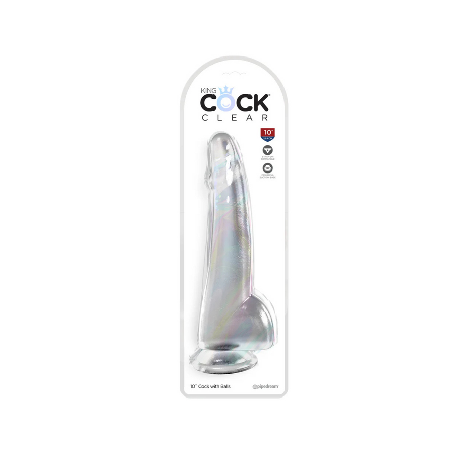 Dildo King Cock Clear With Balls Pipedream