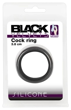 Black Velvets pierścień anatomiczny duży 3,8 cm czarny silikonowy