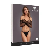 Rimba Shimmering Opera Gloves – rękawiczki operowe czarne ze złotym brokatem