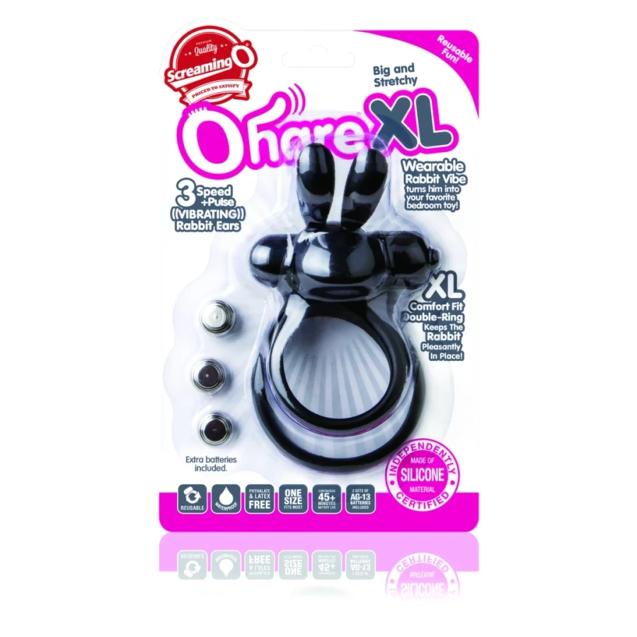 The Screaming O Ohare XL Black – silikonowy pierścień z 4 trybami pracy