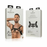Bruno uprząż z ekoskóry czarna, regulowana 24-32 cm
