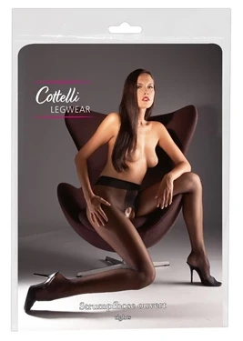 Cottelli LEGWEAR rajstopy 20 DEN z otwartą strefą, czarne, połysk