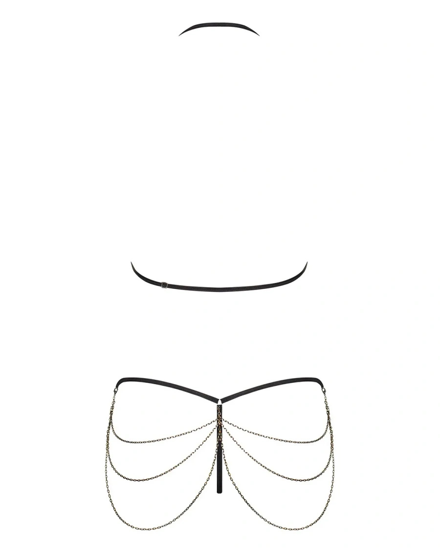 Redella komplet 2-cz. czarny - łańcuszkowy minimalizn Obsessive