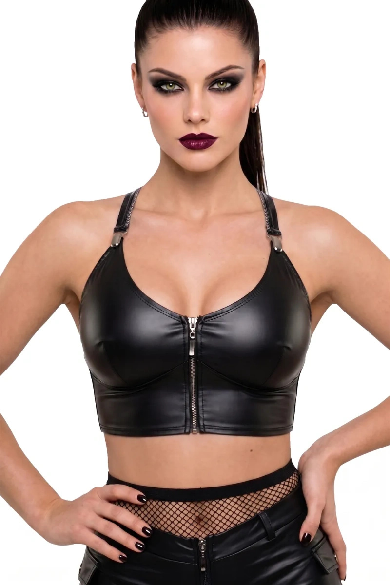 Top Krótki Wetlook Z Odpinanymi Ramiączkami Alice Czarny Demoniq