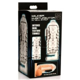 XR Brands Milker masturbator TPE z miejscem na jądra, przezroczysty