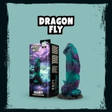 Mythical Mates Dragonfly dildo silikonowe z przyssawką, fioletowo-zielone