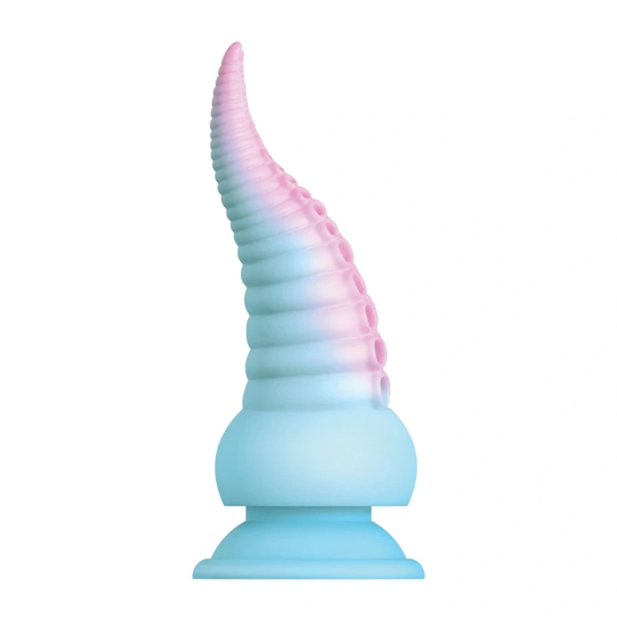 Nobu Beasties Tiki – silikonowe dildo stożkowe z wibracjami i przyssawką, fioletowe