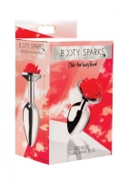 XR Brands Rosebud Plug Small korek analny aluminiowy z czarną różą