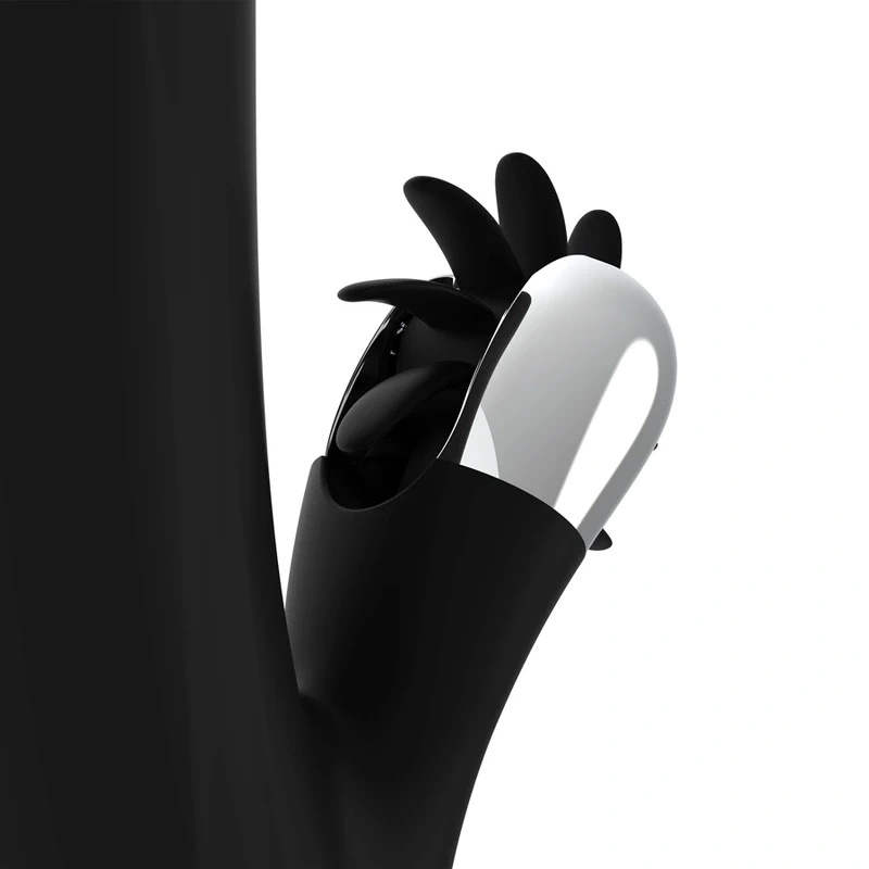 Black and Silver Storm Rotation Vibe – wibrator rotacyjny silikonowy, USB, 24 cm