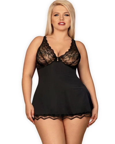Luvae babydoll i stringi czarne Obsessive