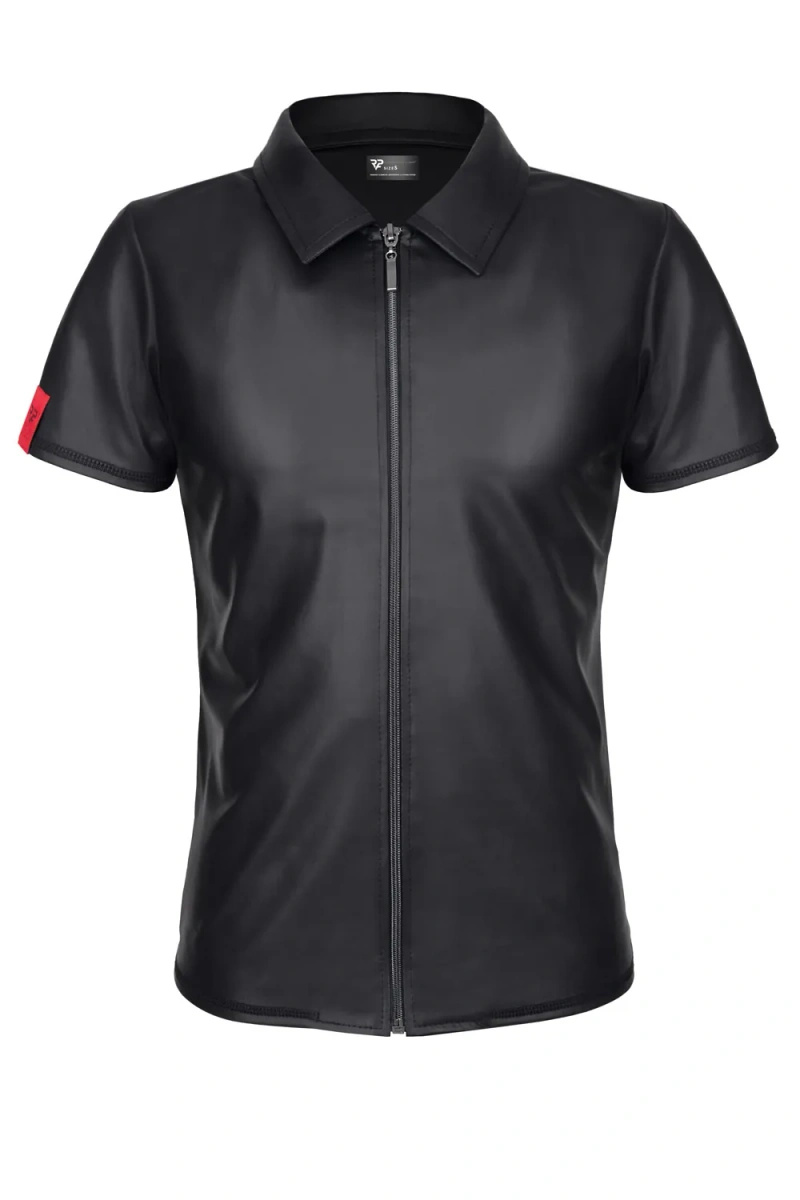 Koszulka Polo Wetlook Z Zamkiem Remo Czarna Regnes