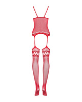 F214 Bodystocking Czerwone S/M/L Obsessive