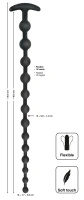 Black Velvets kulki analne silikonowe, 13 kul, 50 cm, czarne