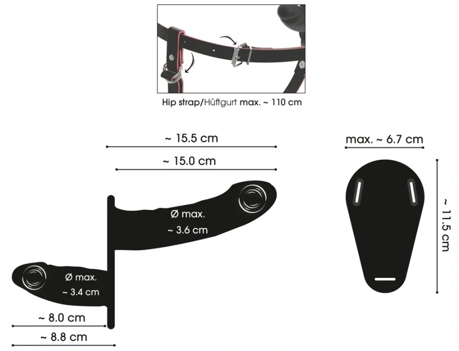 You2Toys RC Vibrating Double Strap-On silikonowy, podwójny, z pilotem