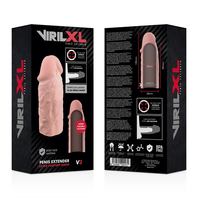 VirilXL V3 – nakładka silikonowa na penisa, naturalny kolor