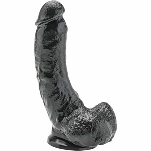 Get Real dildo 20,5 cm, czarne, z wypukłościami
