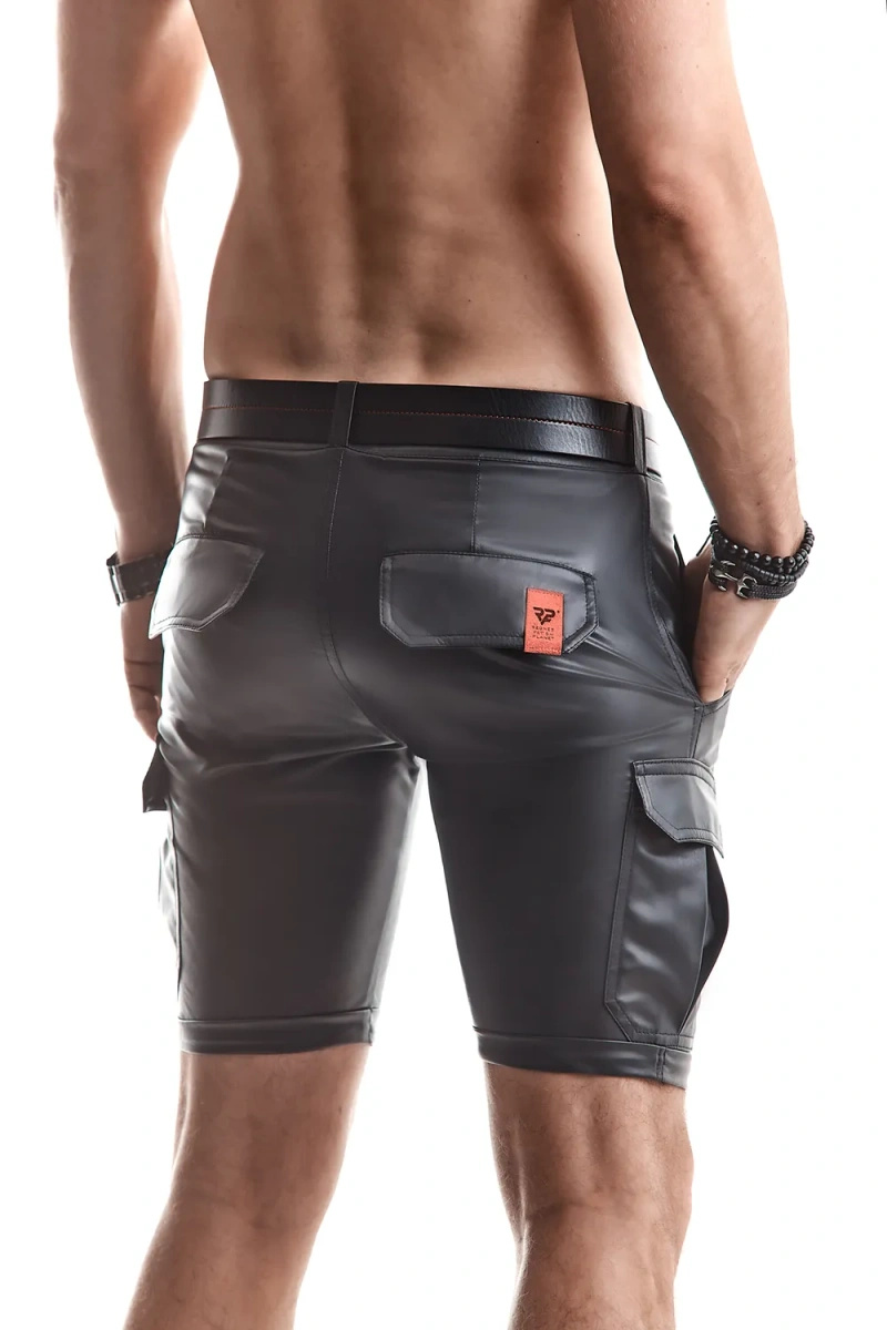 Szorty Cargo Wetlook Lorenzo Czarne Regnes
