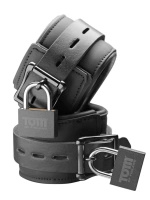 XR Brands neoprenowe kajdanki na nadgarstki regulowane, czarne