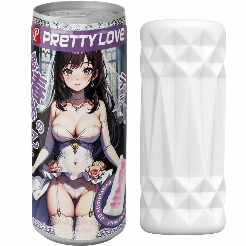 Pretty Love Model 2 masturbator w kształcie puszki, TPR, biały, 11 cm