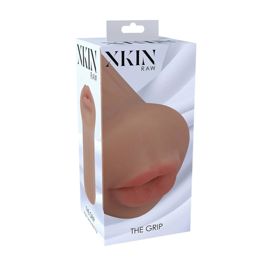 XKIN Raw The Grip Small masturbator TPE, cielisty, 137 g