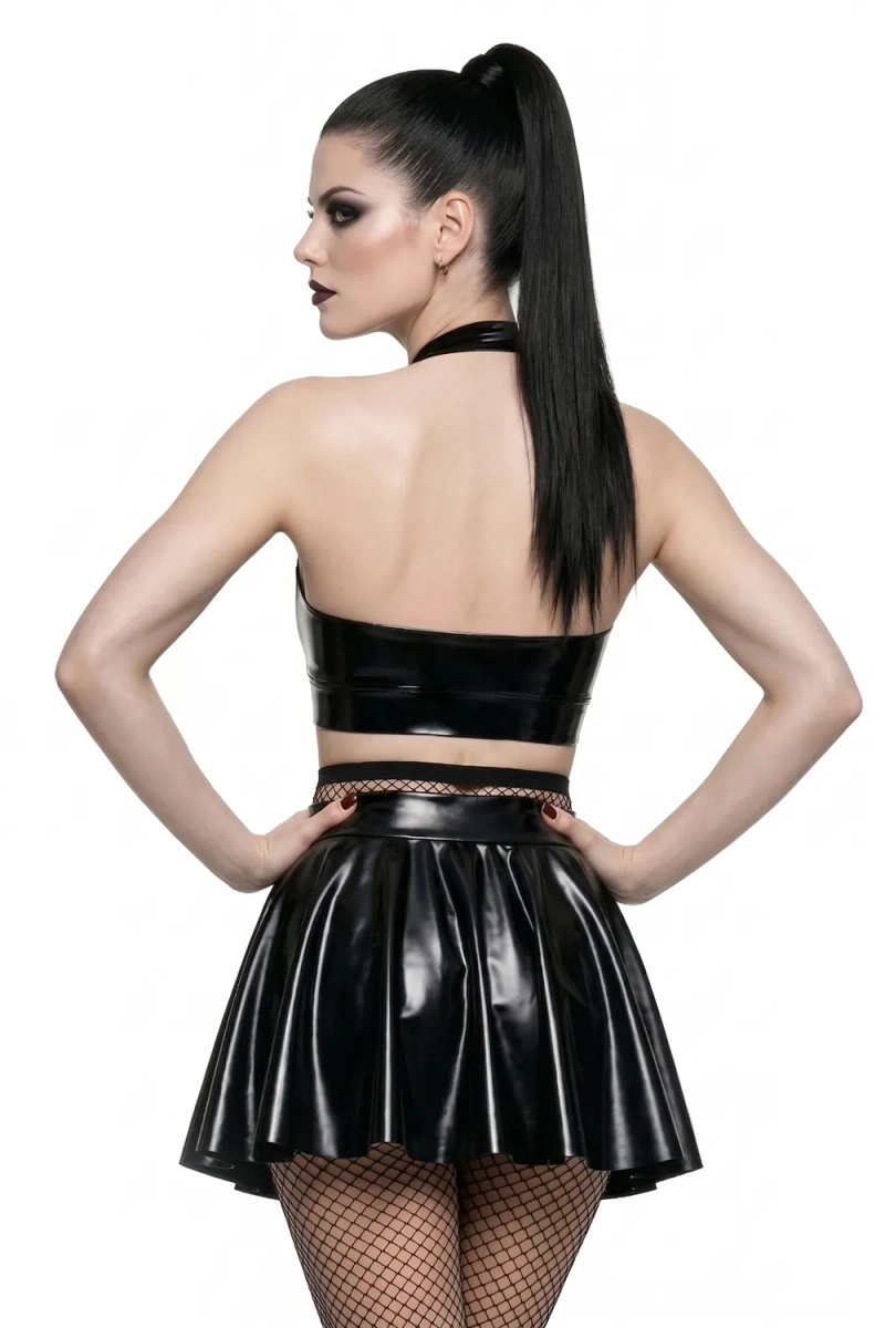 Top Wetlook Z Odkrytymi Plecami Sofia Czarny Demoniq