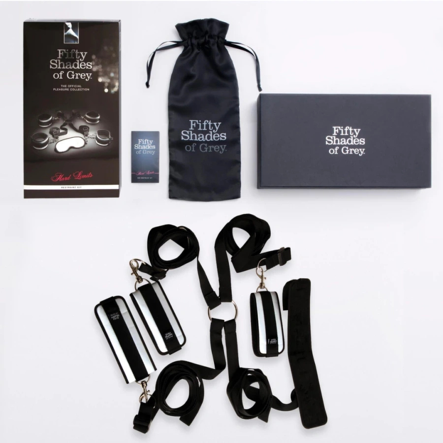 Fifty Shades of Grey Hard Limits – zestaw pasów do łóżka z kajdankami