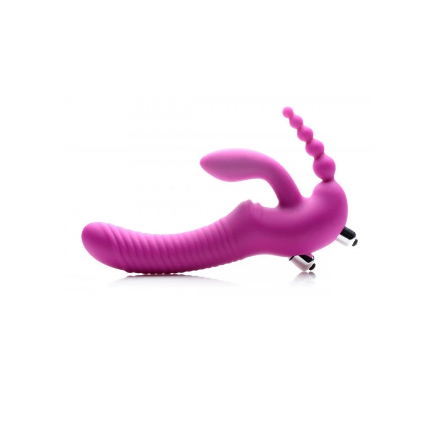 XR Brands Regal silikonowy strapless z wibracją, 3 funkcje