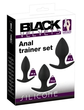 Black Velvets zestaw 3 korków analnych czarny
