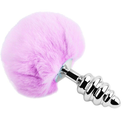 Korek Analny Z Ogonkiem Metal Anal Fluffy Twist Plug Lila Alive