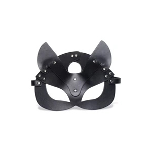 XR Brands Naughty Kitty maska kotka z regulowanym paskiem, czarna