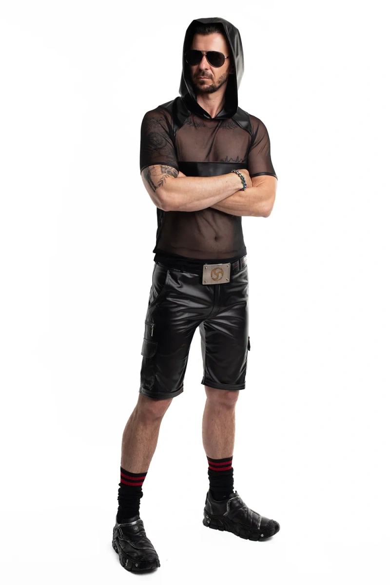 T-shirt Z Kapturem Z Siateczki Ze Wstawkami Wetlook Ivo Czarny Regnes