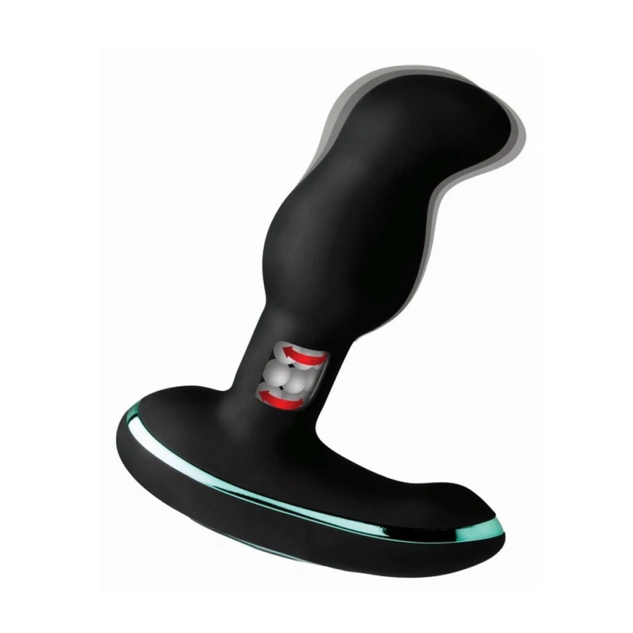 XR Brands Master Series masażer prostaty z rotacyjnymi kulkami, silikonowy, czarny