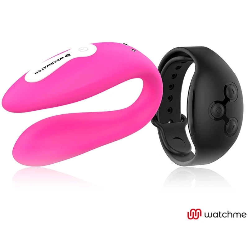 WEARWATCH WATCHME Dual Technology wibrator typu U z pilotem na nadgarstek, fuksja/czarny