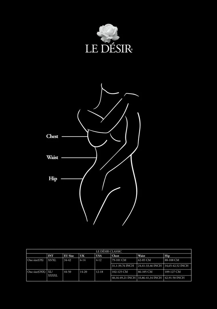 Le Désir Plus Size rajstopy kabaretki z paskami do pończoch, czarne