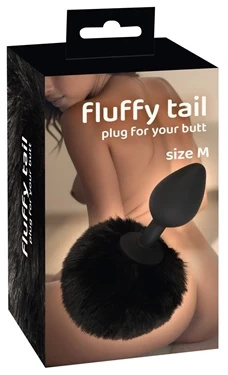 You2Toys Fluffy Tail Black M – korek analny z puszystym ogonem
