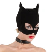 Bad Kitty maska kocia głowa czarna z poliuretanu, z otworami na oczy i usta