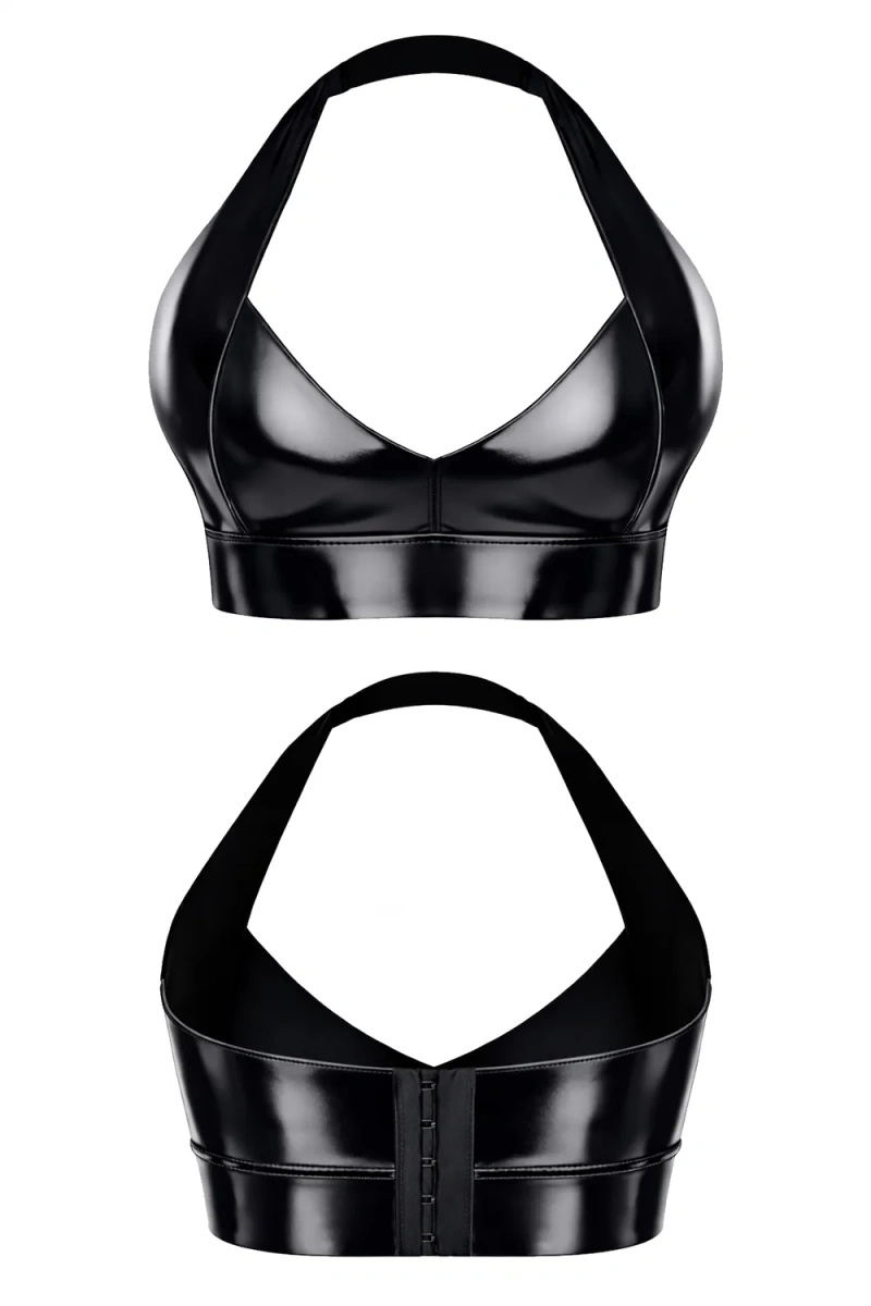 Top Wetlook Z Odkrytymi Plecami Sofia Czarny Demoniq