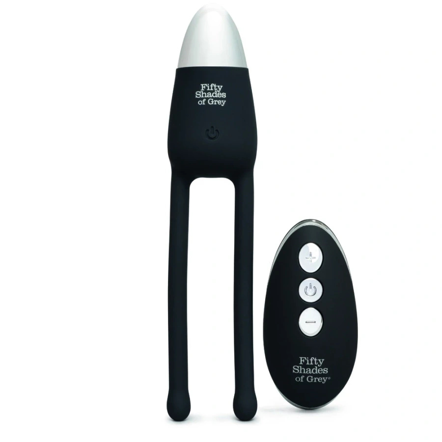 Fifty Shades of Grey Relentless Vibrations – wibrator dla par z pilotem, USB, czarny