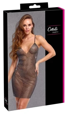 Cottelli Party – sukienka mini z kryształkami, czarna, S/M