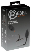 Rebel Cock and Ball Ring RC pierścienie z wibrującym korkiem analnym i pilotem, silikonowe