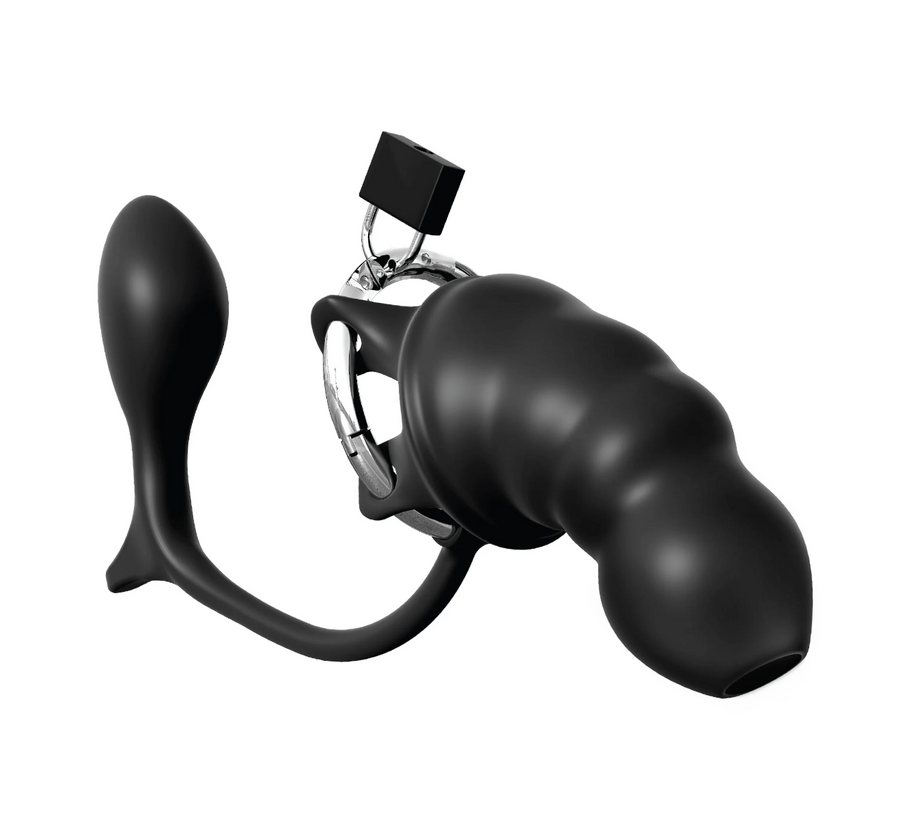 Klatka Na Penisa Z Korkiem Ass-Gasm Cock Blocker Pipedream
