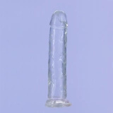 Addiction Crystal Addiction Vertical dildo z TPE 18 cm z przyssawką, przezroczyste